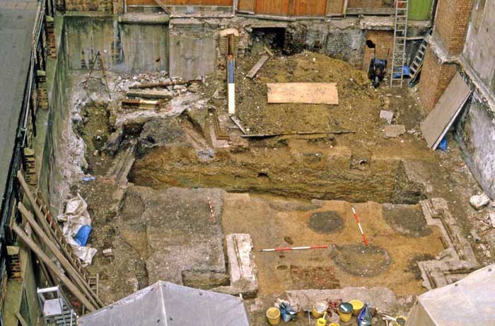 View of Saxon features at Maiden Lane, including that ditch