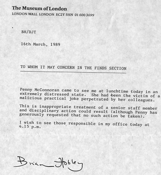 The spoof ‘Ratcatcher’ memo from Penny that had Ian Riddler heading off to Brian Hobley’s office with his tail firmly between his legs