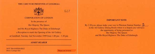 Guildhall Gallery invitation card