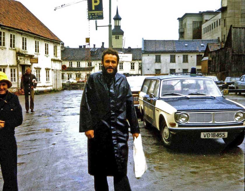 Martin Howe outside nr 26 with the site behind. Fire station top right